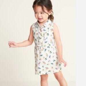 OLD NAVY Toddler Girls sleeveless Linen Blend floral shirt dress | 3T
